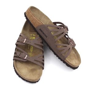 Birkenstock Womens Granada Slide Sandals Cutout Buckle Slip Ons Mocha Size 42